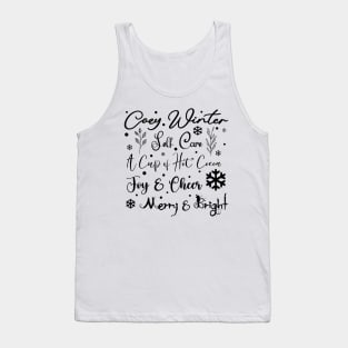 Cozy Winter Self Care Snow in Dark Font Tank Top